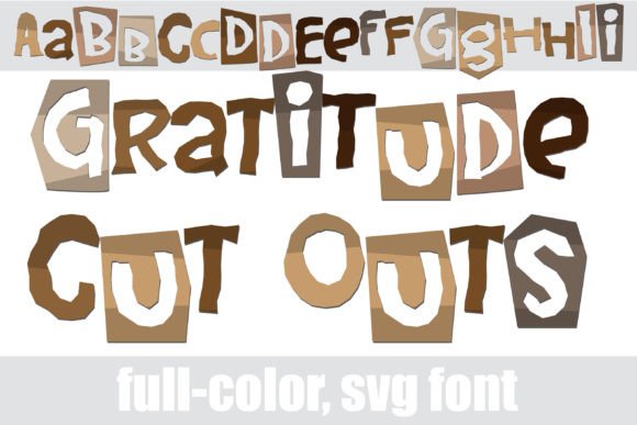 Gratitude Cut Outs: A Color Font for Seasonal Campaigns