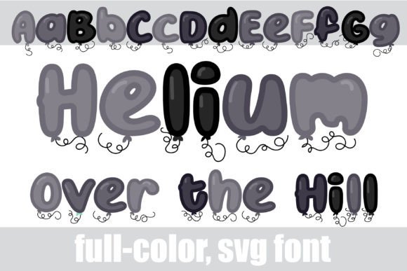 Helium - over the Hill: A Playful Color Font for Web Headers
